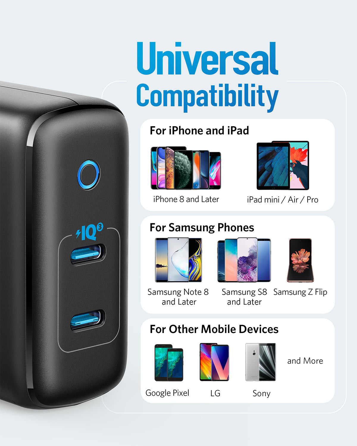 Anker 324 40W charging adapter with compact design and USB-C port for fast device charging.