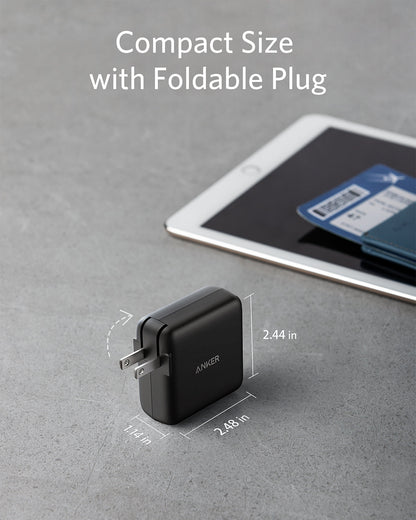 Anker 324 40W charging only USB-C wall charger with compact design and foldable prongs.