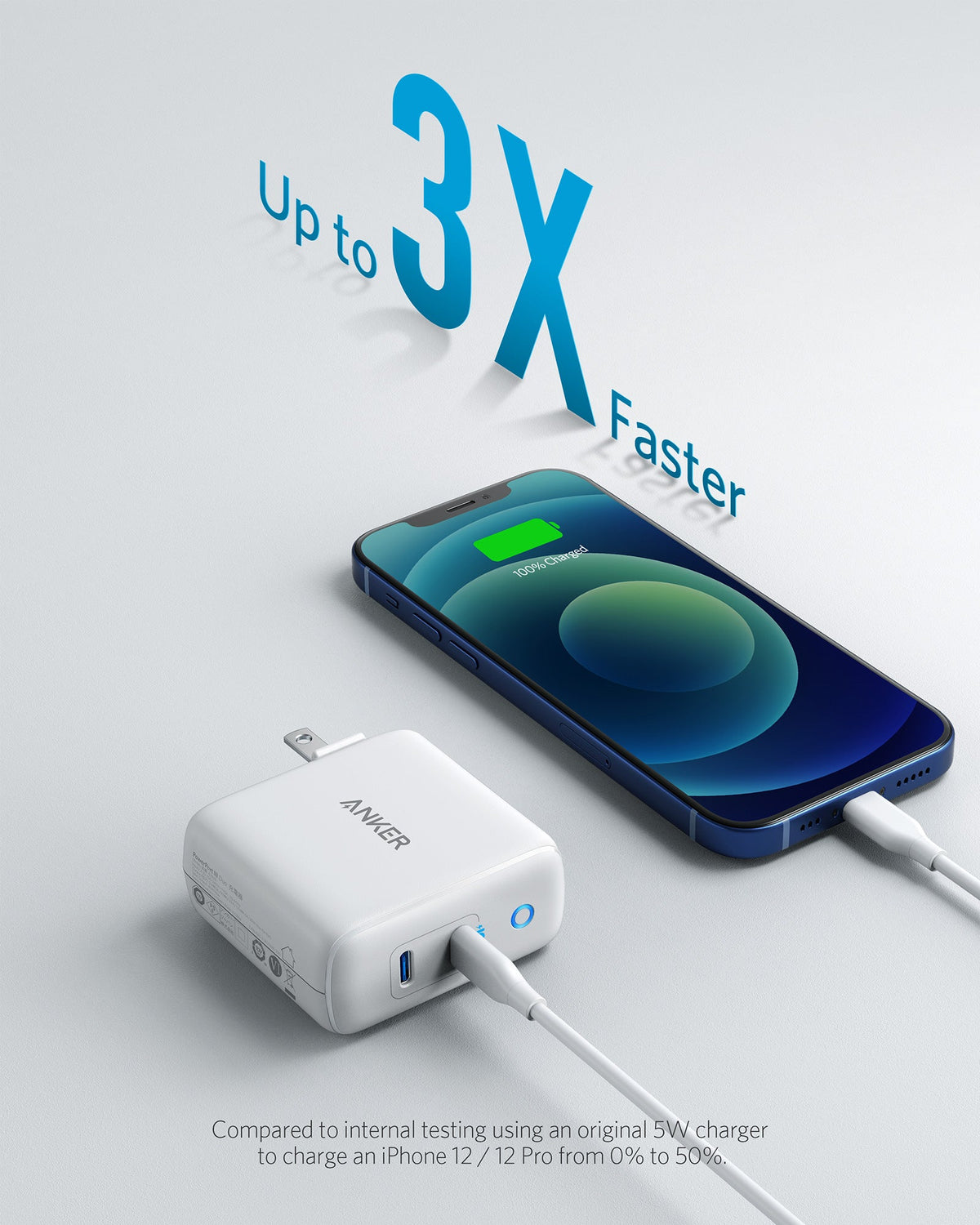 Anker 324 40W fast charging adapter with USB-C port, compact design for quick device charging.