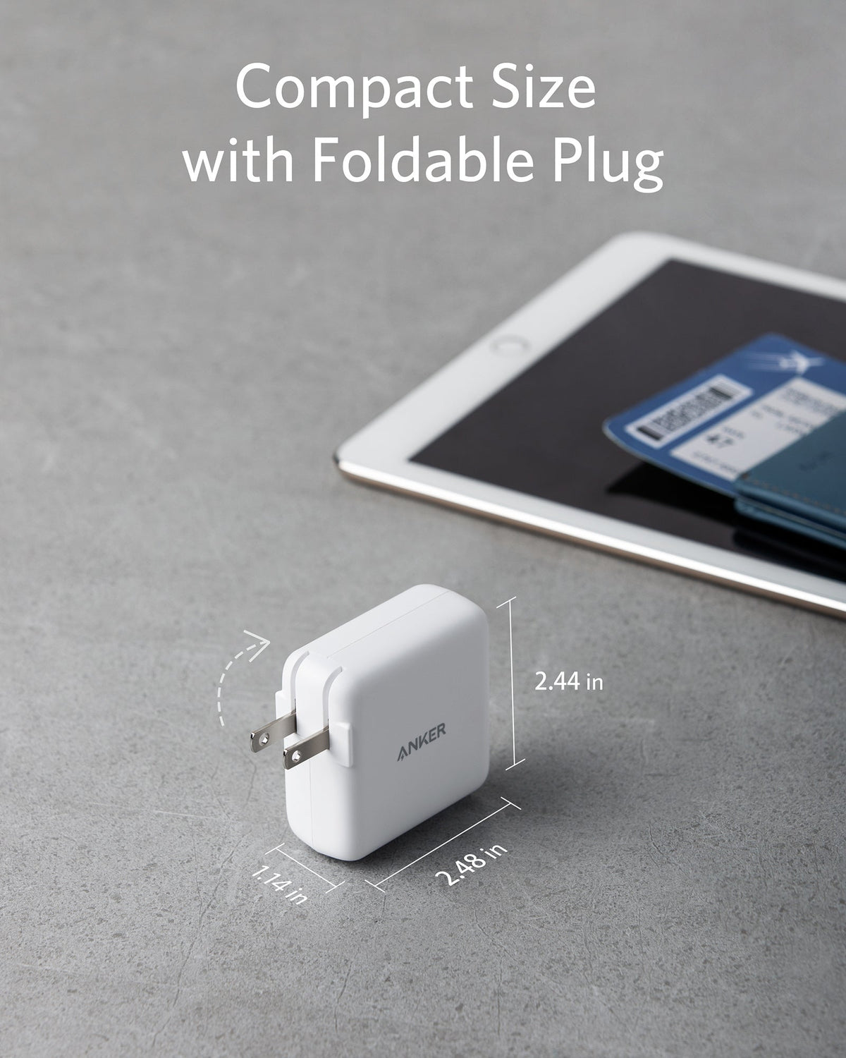 Anker 324 Charger 40W, compact charging device with fast power delivery, shown in a close-up image.