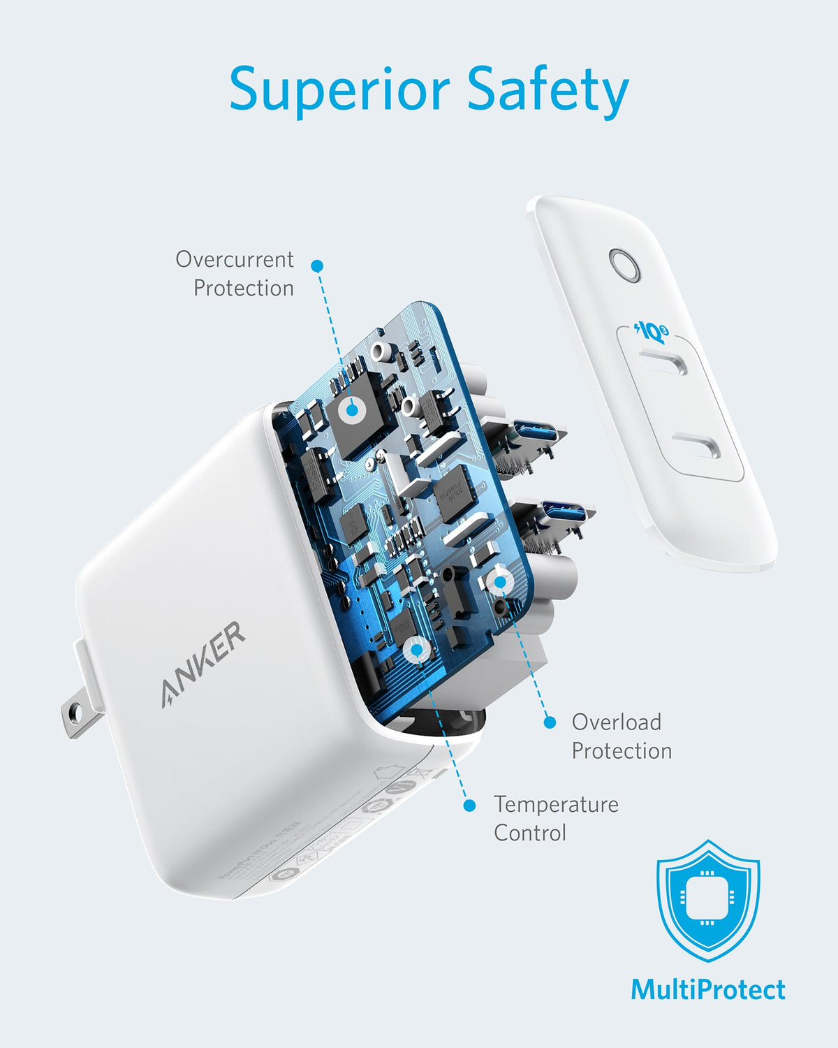 Anker 324 Charger 40W, compact charging device with USB-C port, designed for fast device charging and easy portability.