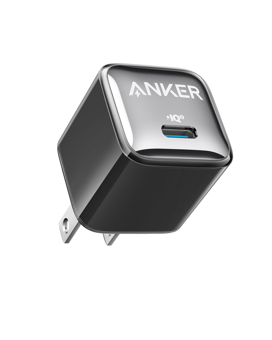 Anker Nano 20W USB-C charger with compact design, shown from a front view on a white background.