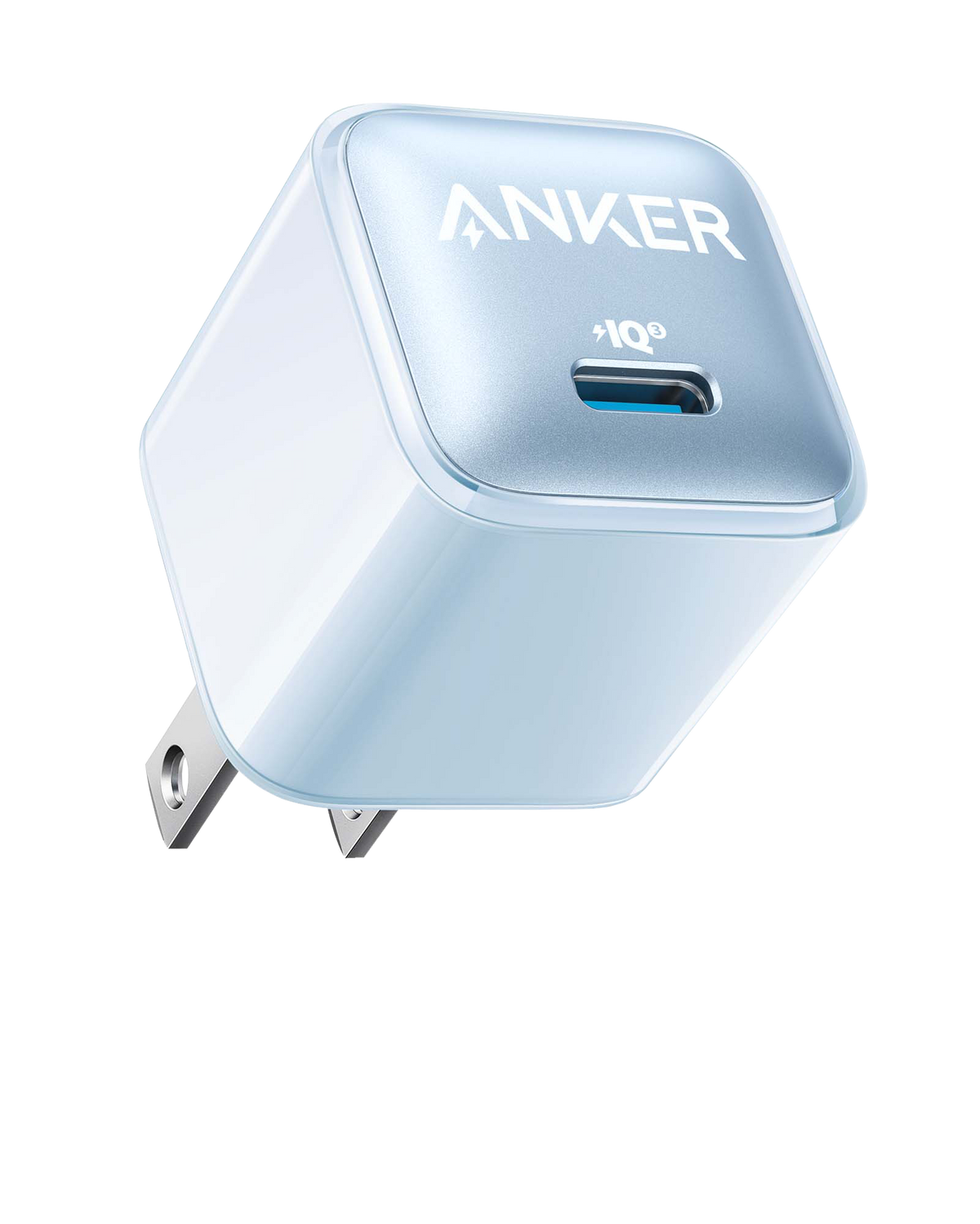 Anker Nano 20W charger for fast charging, compact design, with USB-C port for smartphones and devices.