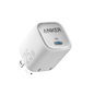 Anker 25W compact charger with USB-C port, sleek black design, and foldable plug for portable charging convenience.