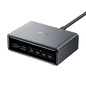 Anker Prime 200W GaN charger with six USB ports, compact design, and sleek black finish.