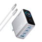 Anker 140W 4-port USB-C charger with PD 3.1 and included USB-C cable, compact and versatile for fast device charging.