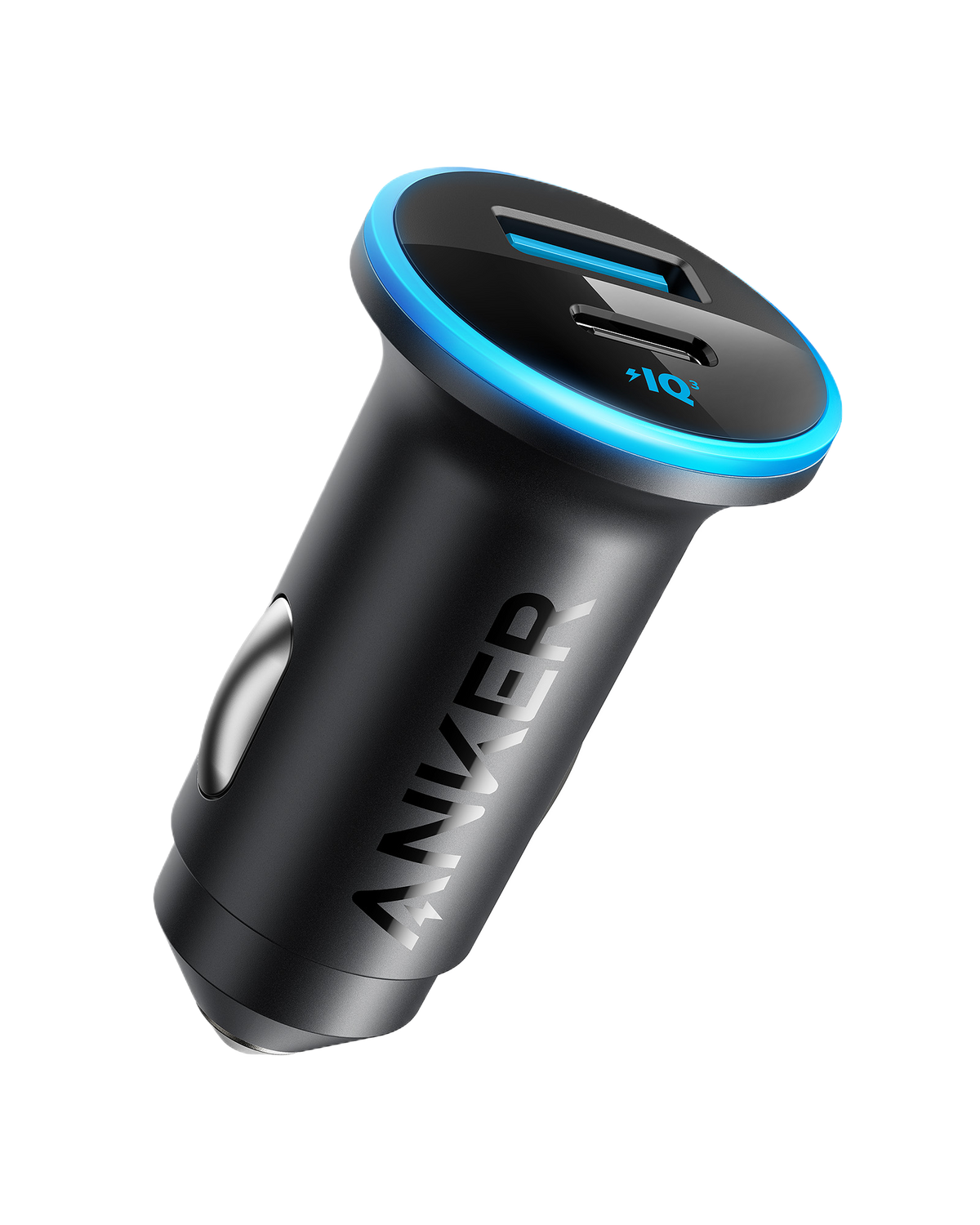 Anker 323 Car Charger with 52.5W power output, featuring multiple USB ports for fast device charging in a vehicle.