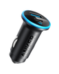Anker 323 Car Charger with 52.5W power output, featuring multiple USB ports for fast device charging in a vehicle.