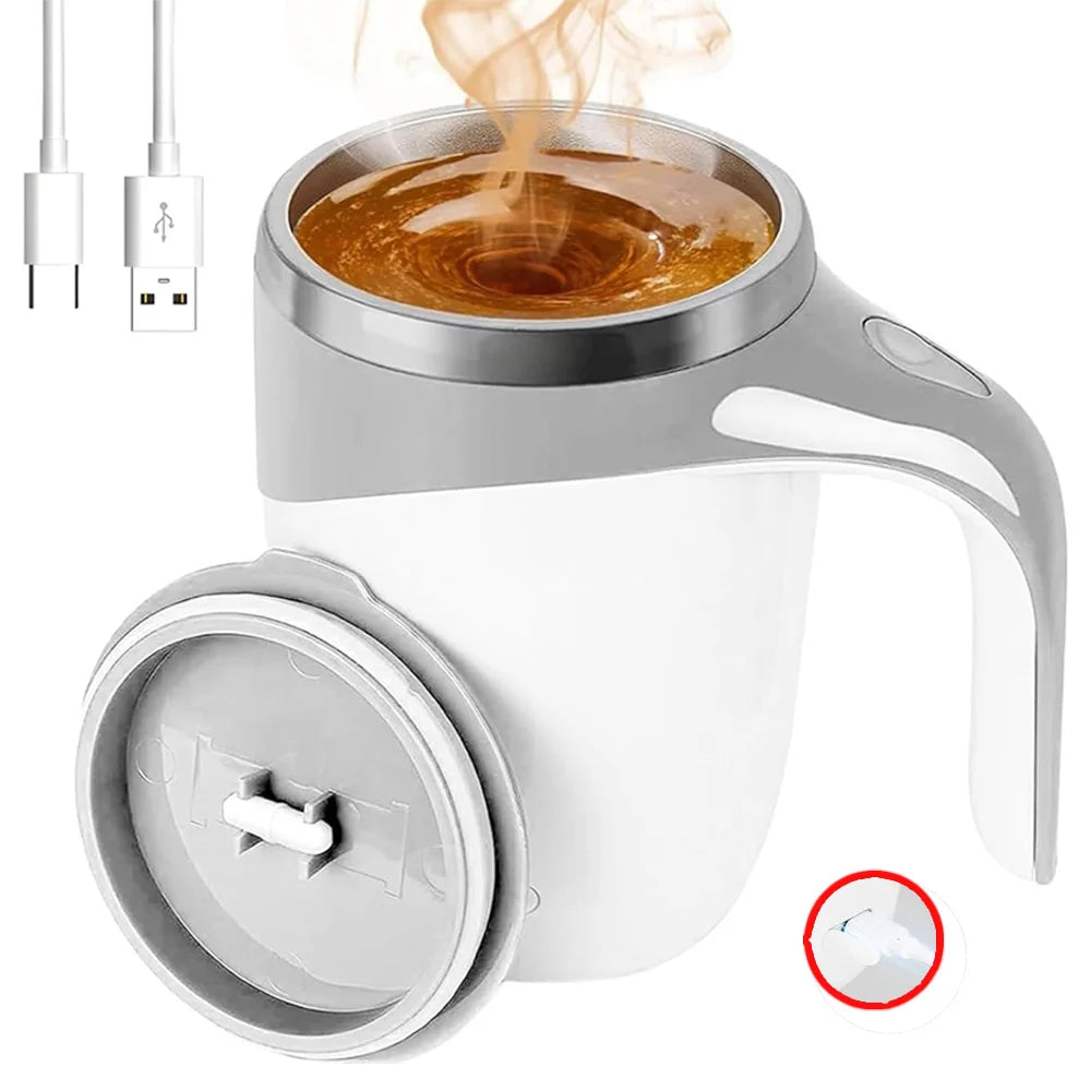 Self Stirring Coffee Mug Automatic Magnetic Stirring Cup Rechargeable Stainless Steel Electric Mug for Coffee Tea Milk Hot Drink