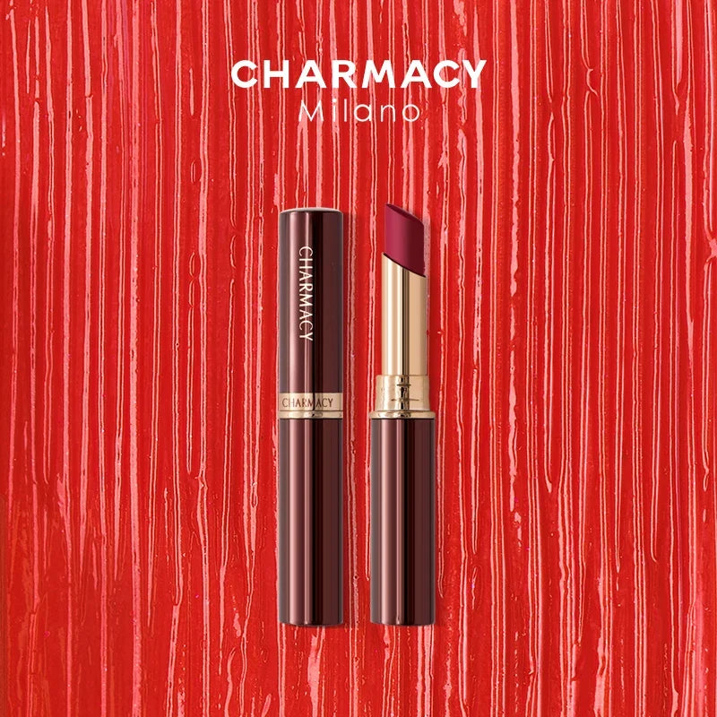 Blushimmer Charmacy waterproof velvet lipstick in 16 colors, featuring long-lasting matte finish and easy-to-wear lip makeup.