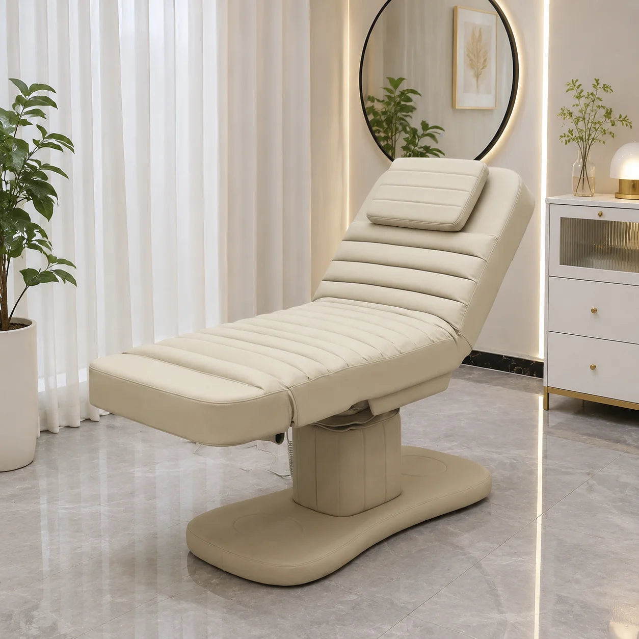 Electric Beauty Bed, PU Leather, Easy to Clean, Ergonomic, Suitable for Beauty Salons, SPA Massage Beds