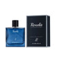 Blue Roxelis Charmig Cologne spray for men, featuring a sleek bottle and elegant design, ideal for romantic and dating occasions.