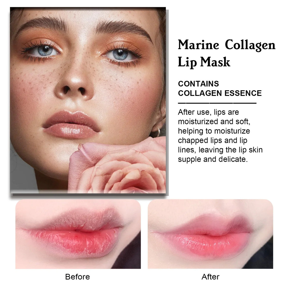 Hoygi Aloe exfoliating lip mask by Blushimmer, 10-piece set, featuring moisturizing, plumping, and repairing lip care with smooth finish.