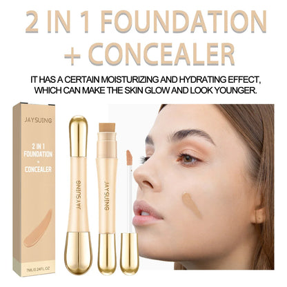 Cover Acne Liquid Concealer Dual-Ended Contour Stick Natural Long Lasting Invisible Pores Pimple Covering Dark Circles Concealer