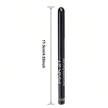Three waterproof black eyeliner pencils by Blushimmer, smudge-proof, long-lasting, and beginner-friendly eye makeup product.