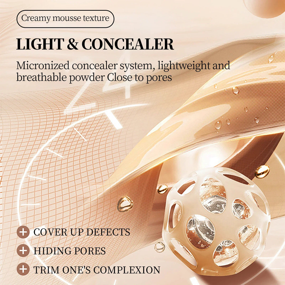 Blushimmer Ocheal Liquid Concealer in matte finish, high coverage, waterproof, 3.5g, with a sleek applicator brush.