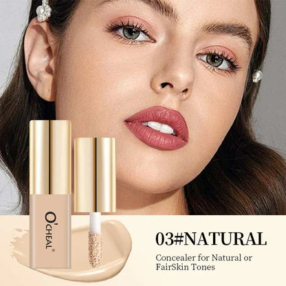 Blushimmer Ocheal Liquid Concealer in matte finish, high coverage, waterproof, 3.5g, with a wand applicator and creamy texture.