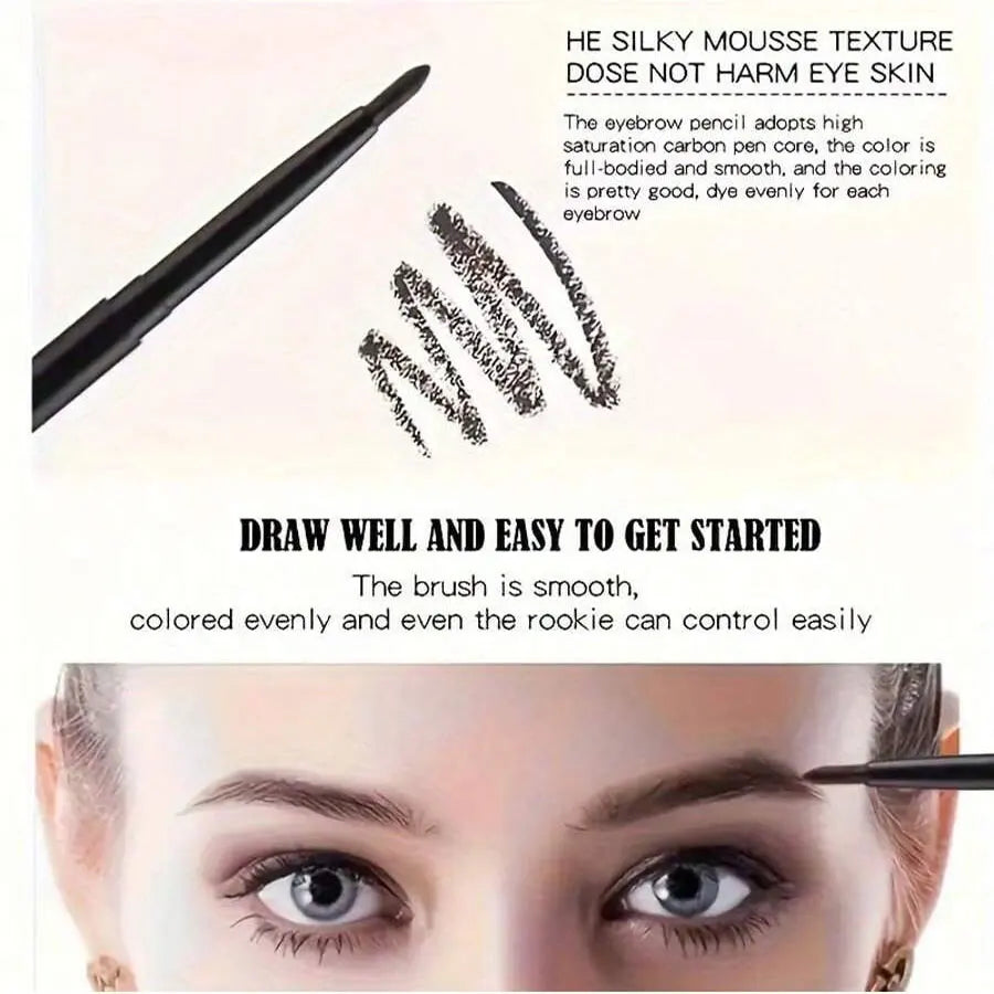 Set of three waterproof black eyeliner pencils by Blushimmer, smudge-proof and long-lasting for easy eye makeup application.