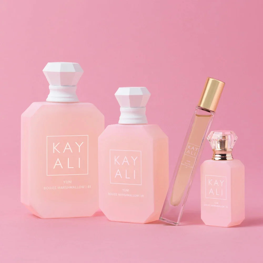 Blushimmer KAYALI Yum Boujee Marshmallow 81 Eau de Parfum Intense 100ml bottle, warm gourmand fragrance for women.