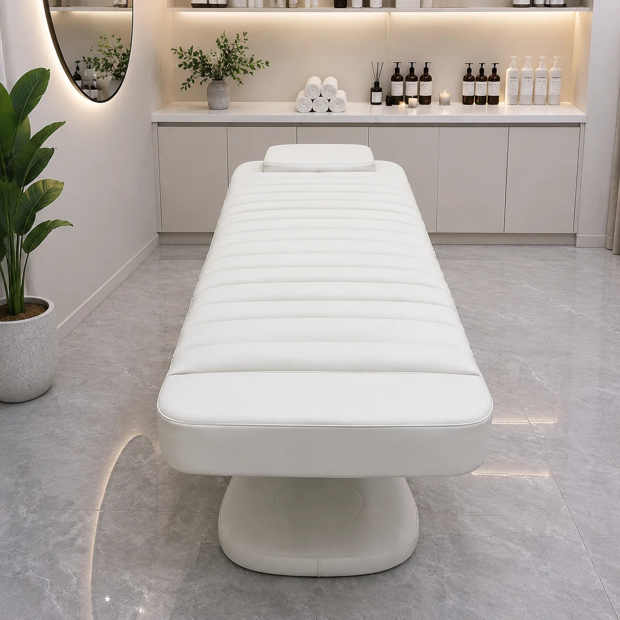 Electric Beauty Bed, PU Leather, Easy to Clean, Ergonomic, Suitable for Beauty Salons, SPA Massage Beds