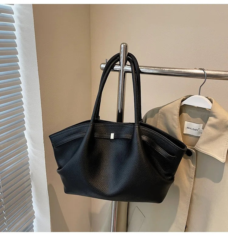 Luxury soft PU leather tote bag by Worldfone Direct Store, spacious women's shoulder and crossbody bag for commuting and travel.