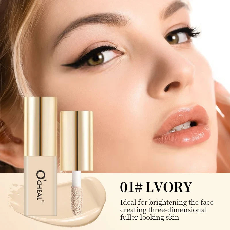 Blushimmer Ocheal Liquid Concealer in matte finish, high coverage, waterproof formula, 3.5g with applicator on a neutral background.