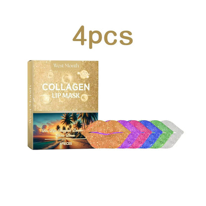 Blushimmer West&Month 6pcs collagen lip mask set with hydrating, firming, and nourishing formula for smooth, plumper lips.