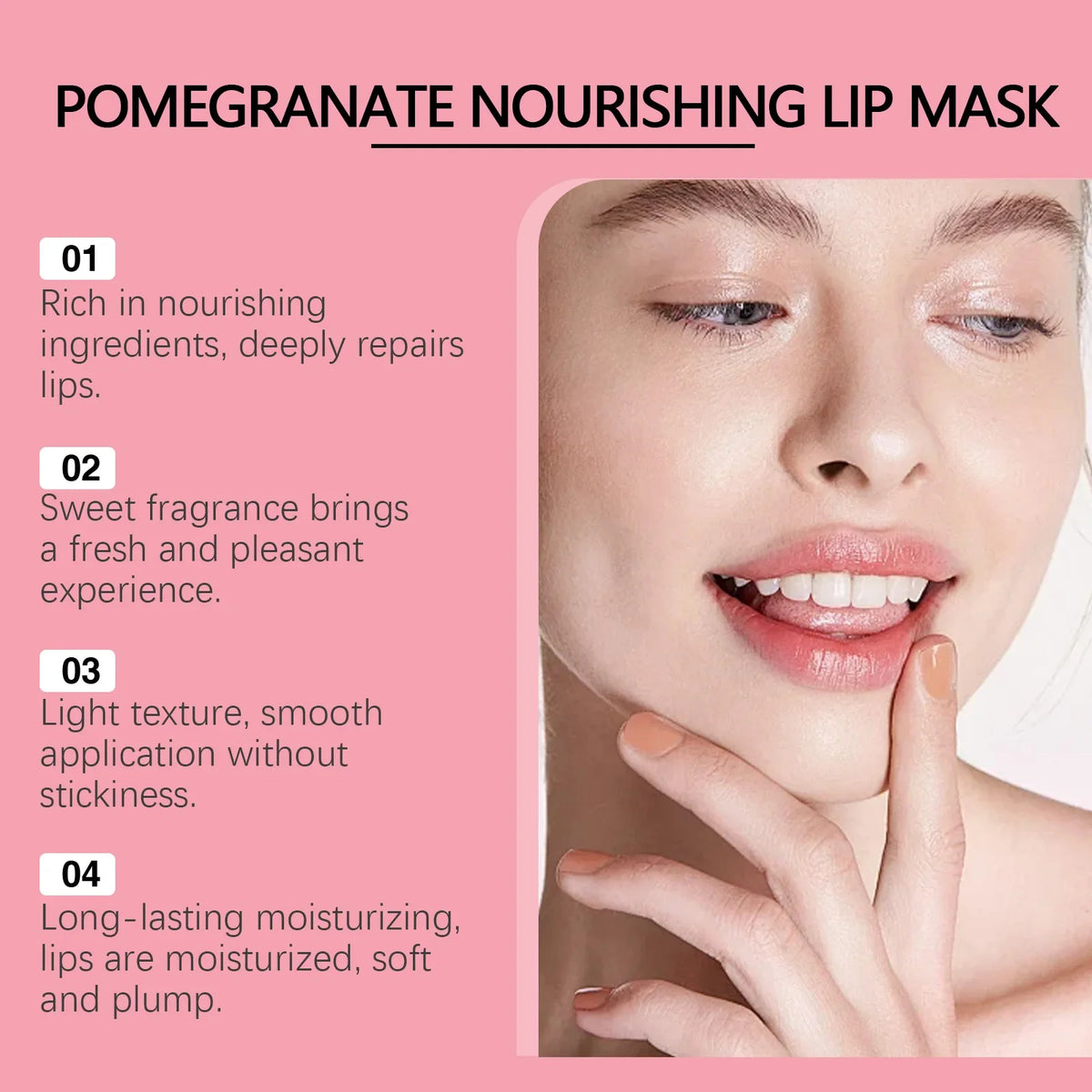 Blushimmer Eelhoe red pomegranate lip sleeping mask in a jar, moisturizing and nourishing cracked, dry lips with a glossy finish.