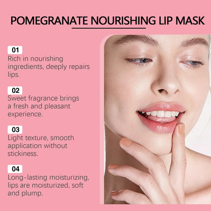 Blushimmer Eelhoe red pomegranate lip sleeping mask in a jar, moisturizing and nourishing cracked, dry lips with a glossy finish.