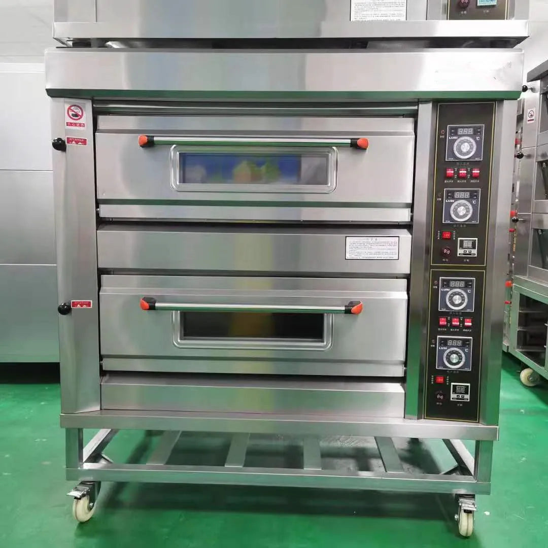 Oven Electric Commercial Large Capacity Timing Three Layer Six Plate Food Pizza Cake Bread Bakery Equipment Baking Furnace