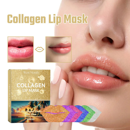 West&Month collagen lip mask by Blushimmer, 6pcs, hydrating and firming lip care masks with nourishing, anti-dryness formula.