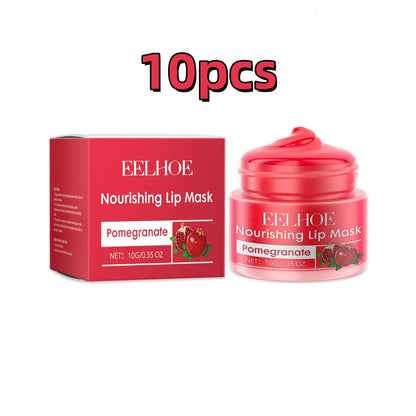 Eelhoe Red Pomegranate Lip Sleeping Mask by Blushimmer in 10g jar, showing the nourishing, hydrating lip gloss for dry, cracked lips.