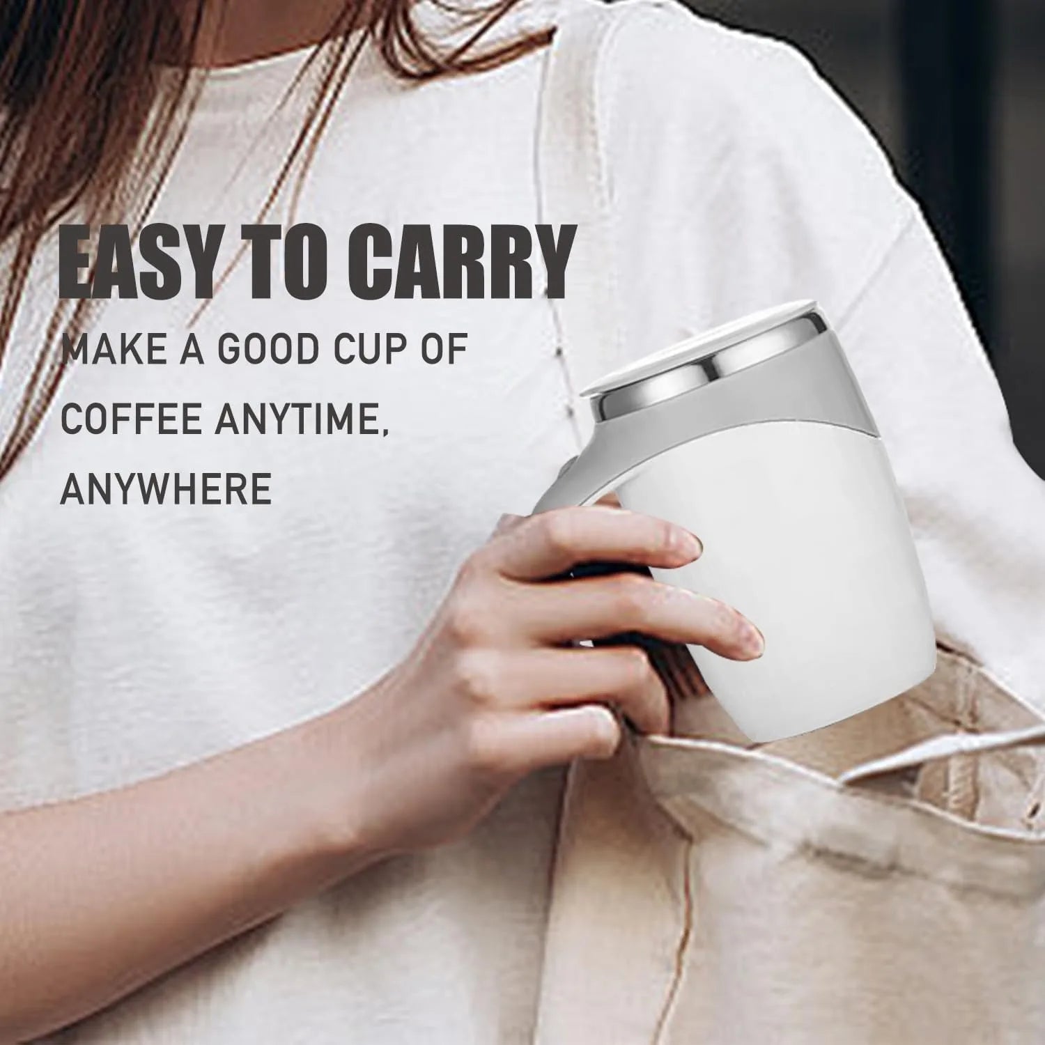 Self Stirring Coffee Mug Automatic Magnetic Stirring Cup Rechargeable Stainless Steel Electric Mug for Coffee Tea Milk Hot Drink