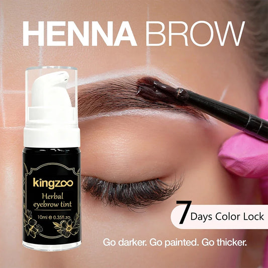 Blushimmer waterproof henna brow tint kit with natural black and brown shades, professional salon formula, easy to use at home.