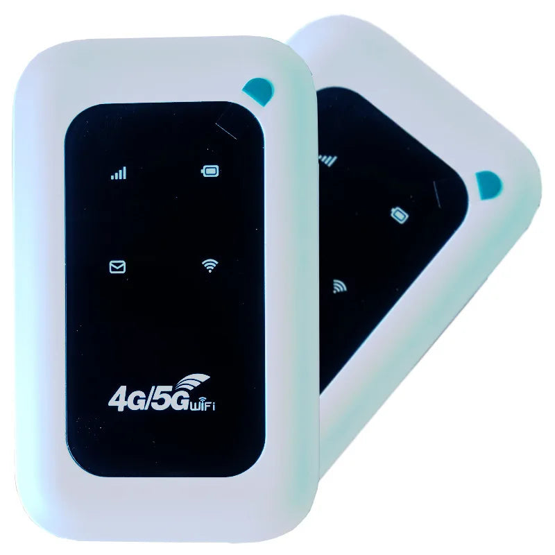 Portable 4G LTE mobile WiFi router with SIM slot, compact design, and MFi modem for reliable wireless internet access.