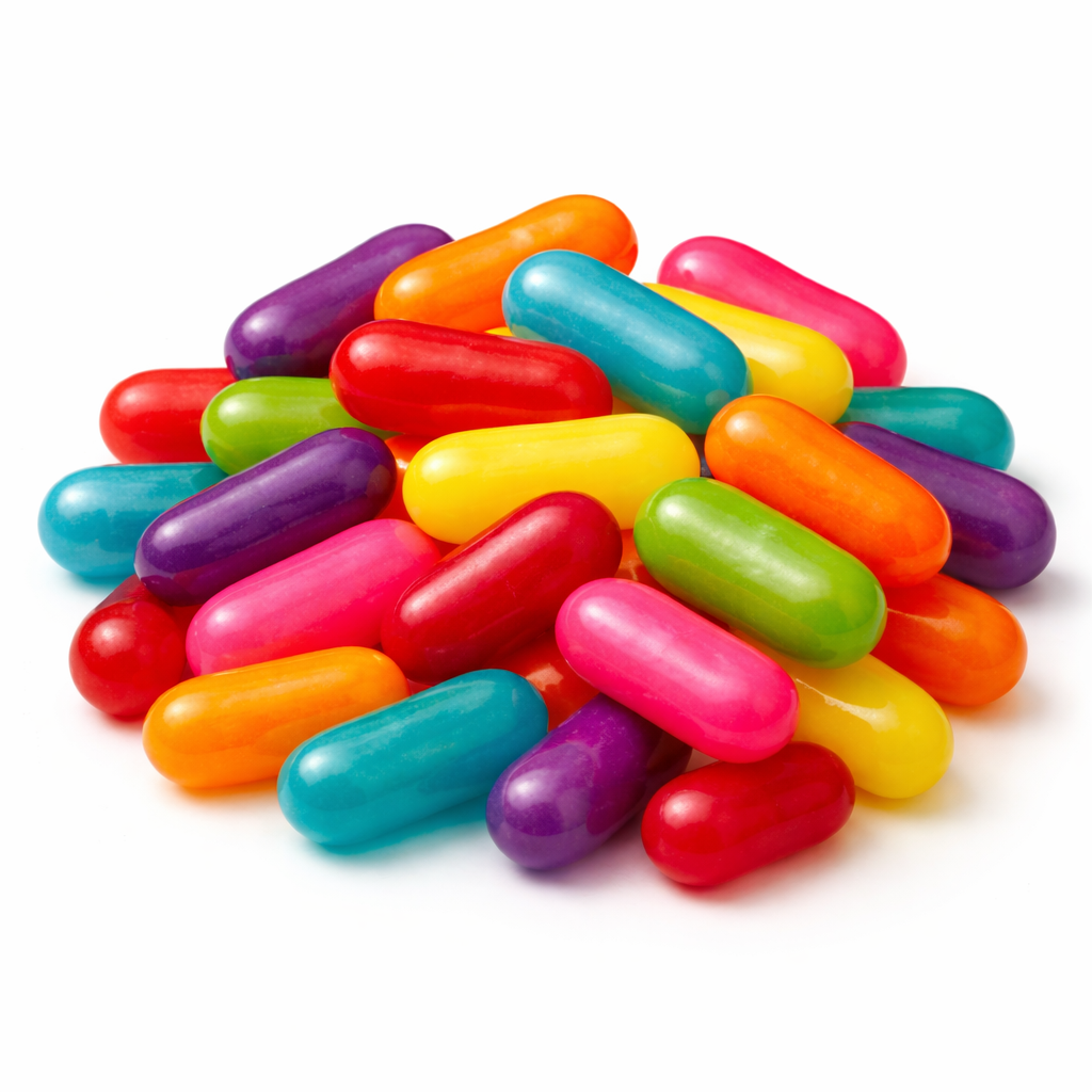 Colorful Mike and Ike Mega Mix Candy in a bulk value bag from Candy In Bulk, showing assorted fruit-flavored candies.