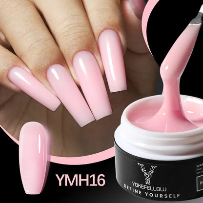 Blushimmer YOKEFELLOW 15g nude pink clear extension gel nail polish with UV and LED soak-off acrylic gel for building and extending nails