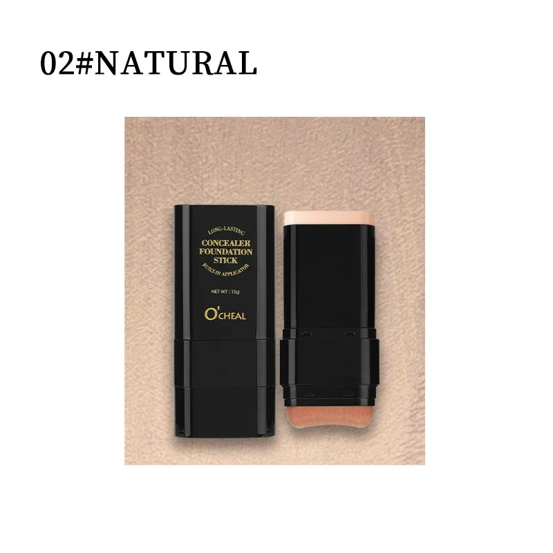 Blushimmer O'cheal Two-in-One Concealer Foundation Stick with matte waterproof bronzer for contouring and facial coverage.