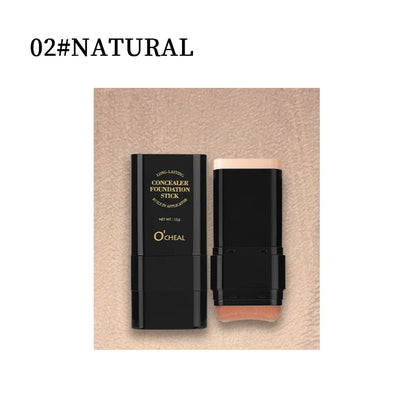 Blushimmer O'cheal Two-in-One Concealer Foundation Stick with matte waterproof bronzer for contouring and facial coverage.