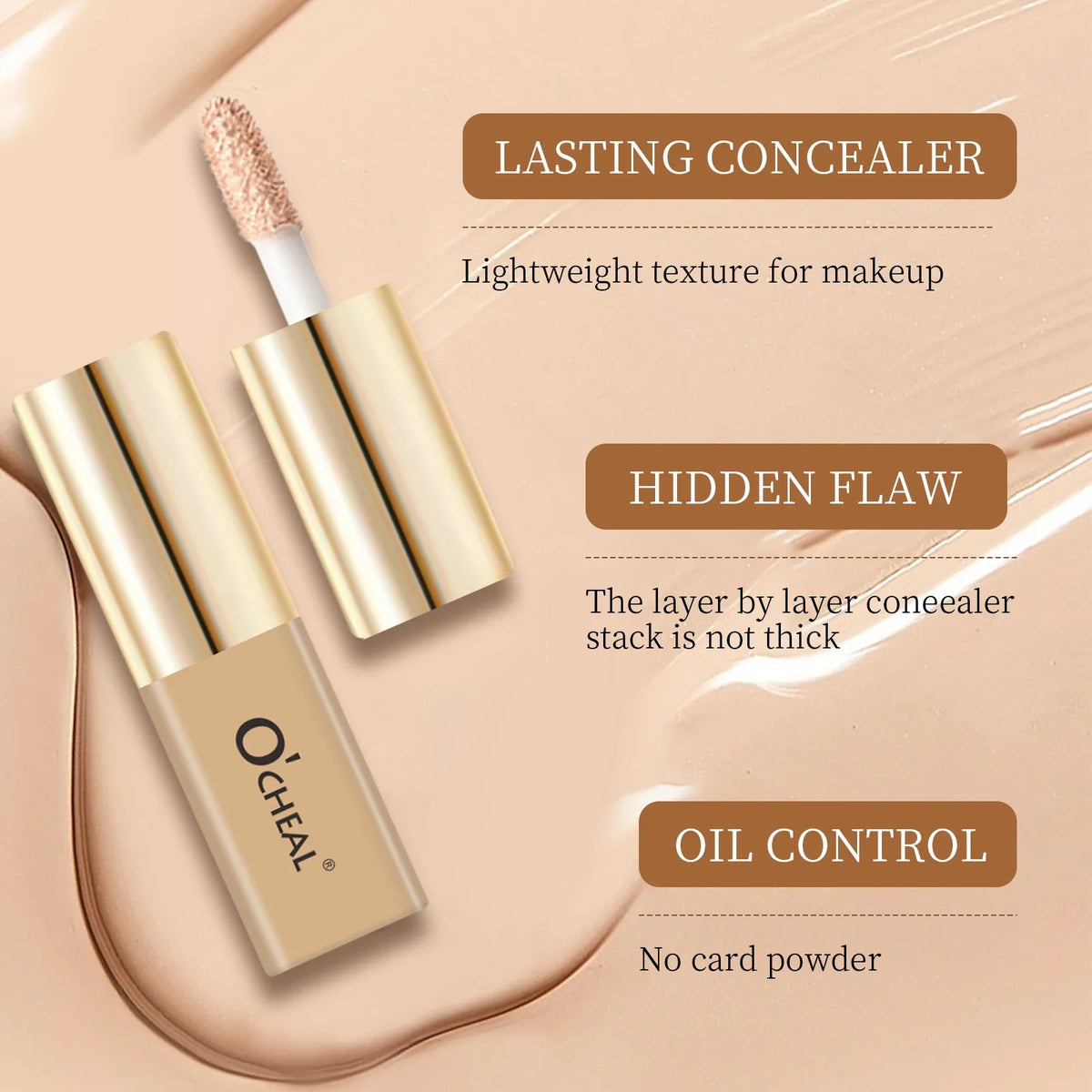 Blushimmer Ocheal Liquid Concealer in matte finish, high coverage, waterproof, 3.5g, with applicator showing in the image.