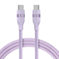 Anker USB-C to USB-C braided cable, available in 3 ft and 6 ft lengths, rated for 240W charging, shown in a close-up image.