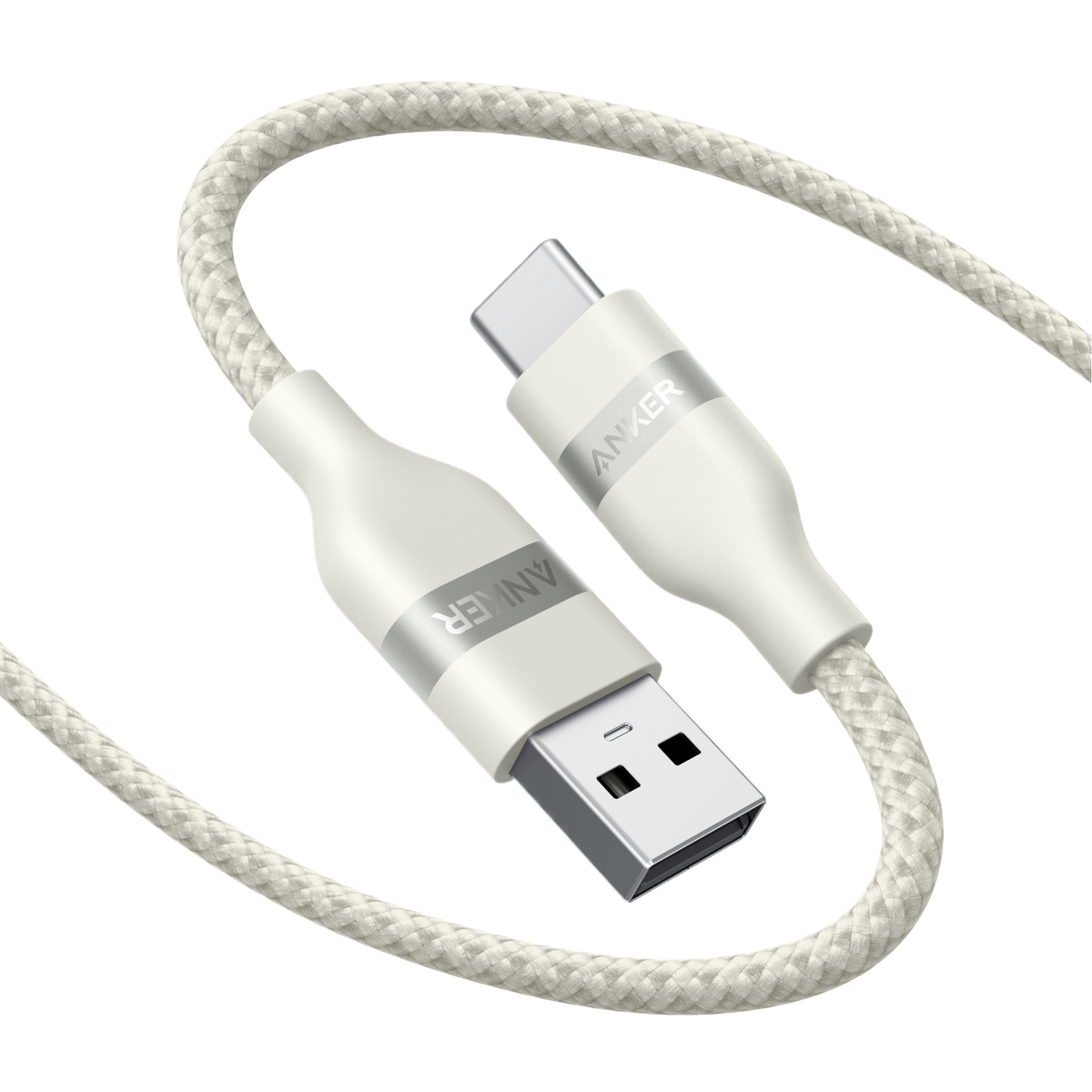 Anker USB-A to USB-C upcycled braided cable in 3 ft and 6 ft lengths, featuring durable, woven design for fast charging and data transfer.