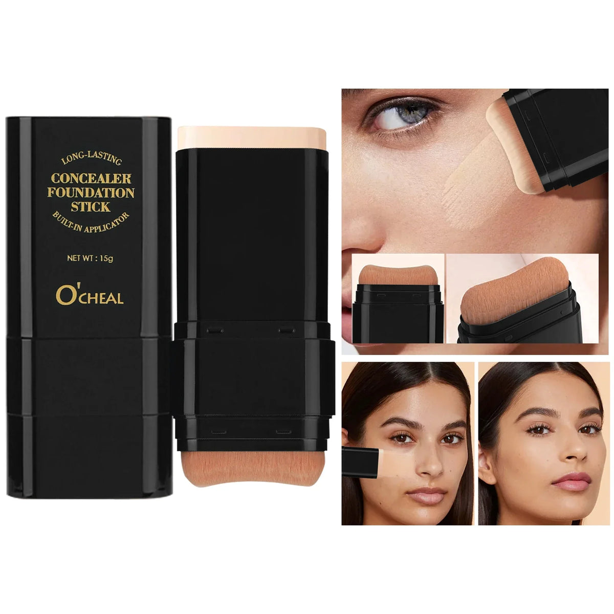 Blushimmer O'cheal two-in-one concealer foundation stick with matte waterproof finish for contouring and facial coverage.