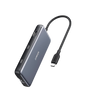 Anker 555 USB-C Hub 8-in-1 charging station with multiple ports for laptops and devices, shown with connected cables.