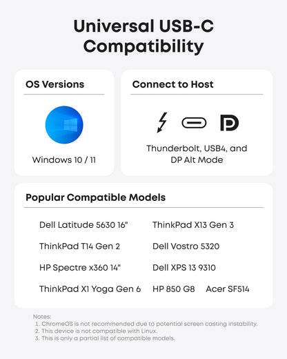 Anker 575 USB-C docking station with multiple ports for charging and connectivity, shown with cables connected.