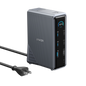 Anker Prime 14-in-1 docking station with dual display ports and 160W power, showing multiple connected devices and ports.