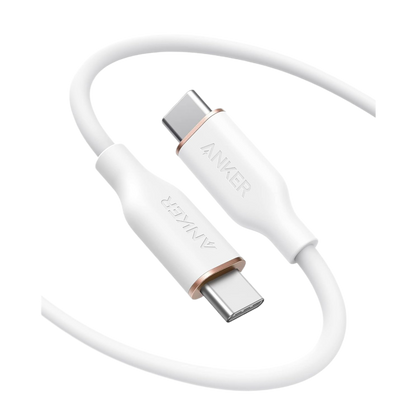Anker 643 USB-C to USB-C silicone charging cable, durable and flexible for fast device charging.