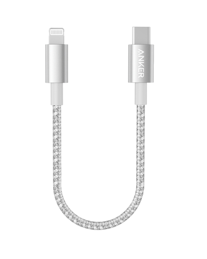 Anker 331 USB-C to Lightning charging cable shown with white cable and connectors on a neutral background.