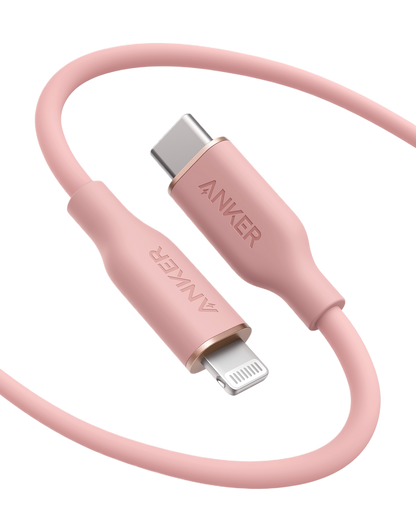 Anker 641 USB-C to Lightning cable with flow design, 3-foot silicone charging and data transfer cable for Apple devices
