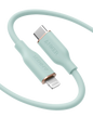 Anker 641 USB-C to Lightning cable in flow silicone, 3 feet long, with a sleek black design for fast device charging and data transfer.